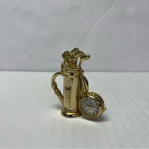 Quartz Mother of Pearl Gold Pocket Watch By Collezio 2.5" Golf Bag